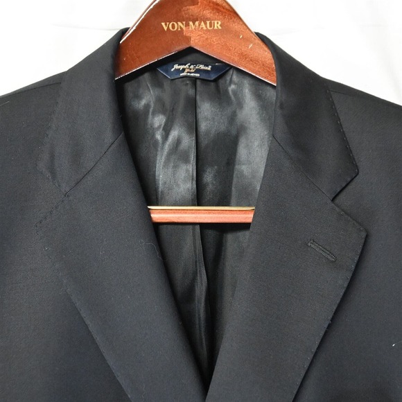 Joseph Feiss 44L Black Wool 2 Button Suit Jacket Blazer Sport Coat - Picture 5 of 10